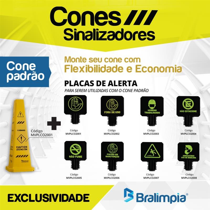 CONE SINALIZADOR MULTIUSO BRALIMPIA